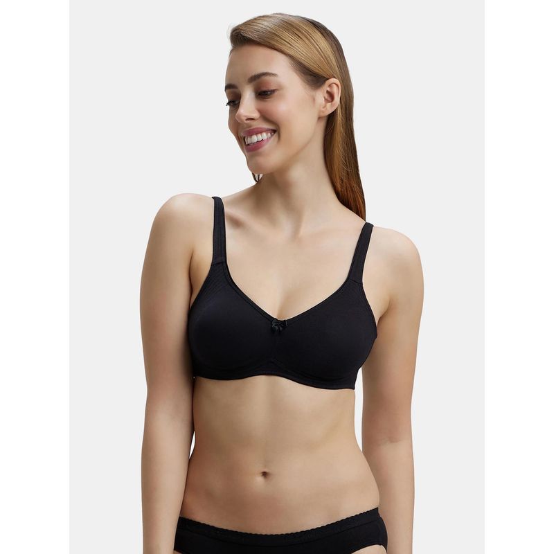 Jockey 1250 Wirefree Non Padded Cotton Elastane Everyday Bra - Black (38D)