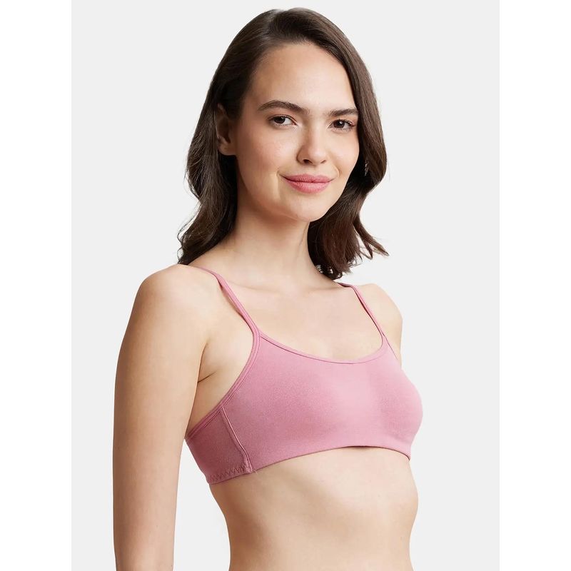Jockey SS12 Wirefree Non Padded Cotton Elastane Full Coverage Beginners Bra - Rose (34B)