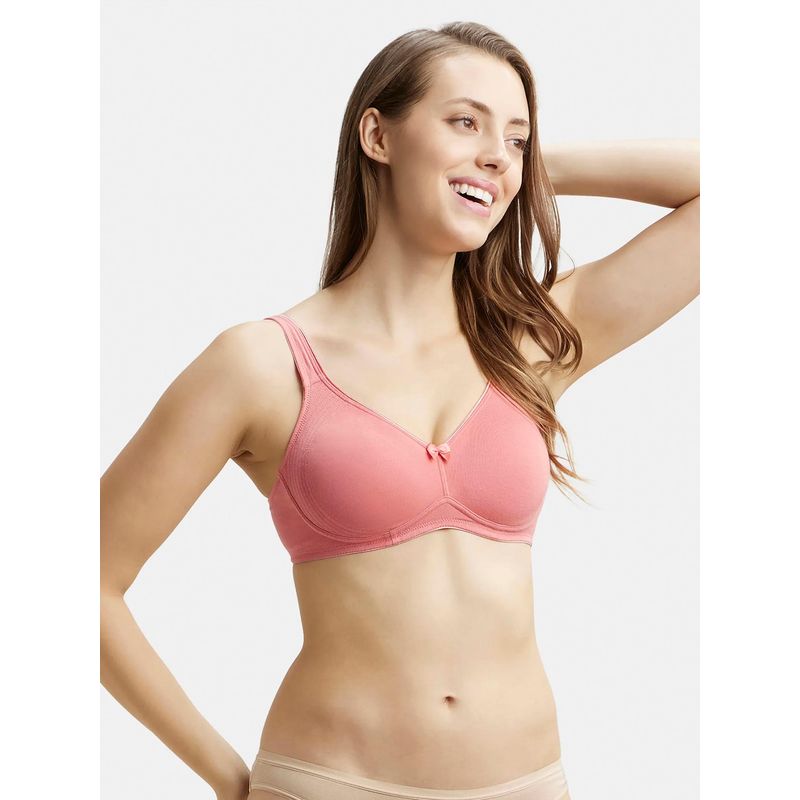 Jockey 1250 Wirefree Non Padded Cotton Elastane Everyday Bra - Rose Wine (32B)