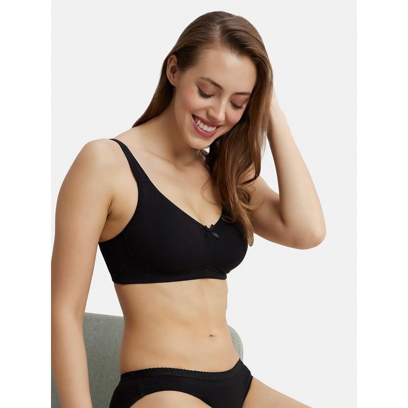 Jockey FE41 Wirefree Non Padded Cotton Elastane Full Coverage Everyday Bra - Black (38D)