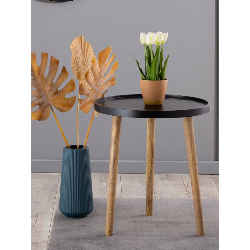 Metalsmith Elegant Black Wooden Side Table (Large)