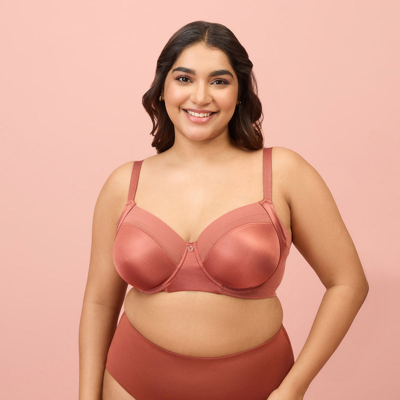 Nykd By Nykaa Infinity Edge Super Support Non Padded Wired Full Coverage Bra NYB150 Rust (42C)