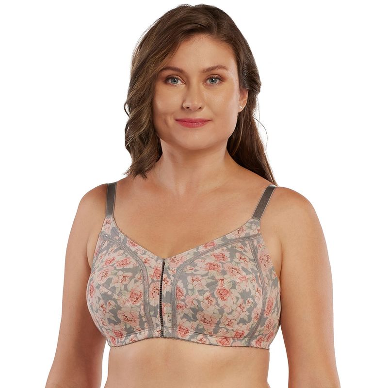 Buy Enamor Womens F097-non Padded Wirefree Full Coverage Smooth Contour Lift  Bra Grey online