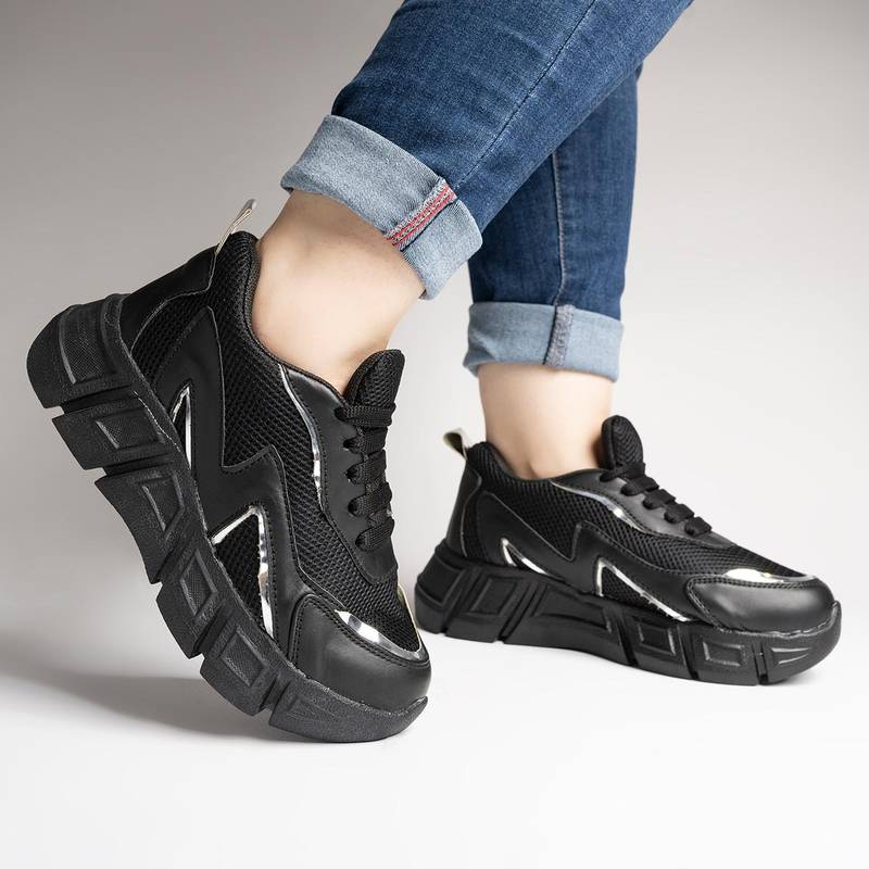 Shoetopia Women Black Running Non-Marking Shoes (EURO 38)