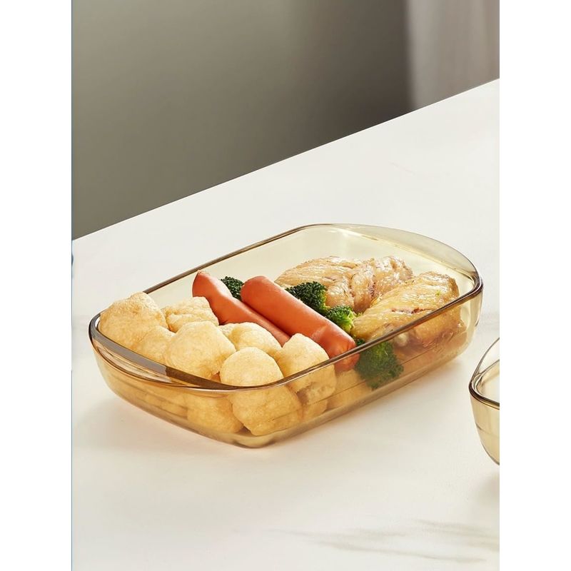 The Better Home Borosilicate Baking Dish Rectangular Amber (2.2 Litre)
