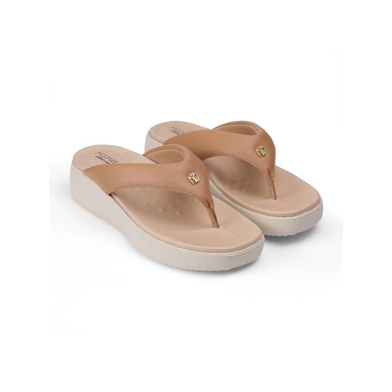 MODARE Nude Sandals for Women (EURO 38)