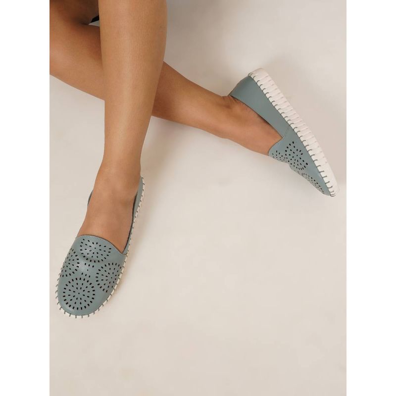 Sherrif Shoes Blue Self Design Casual Loafers (EURO 36)