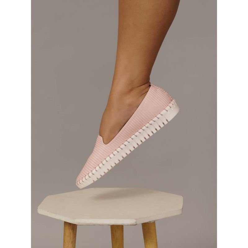 Sherrif Shoes Pink Textured Loafers (EURO 36)