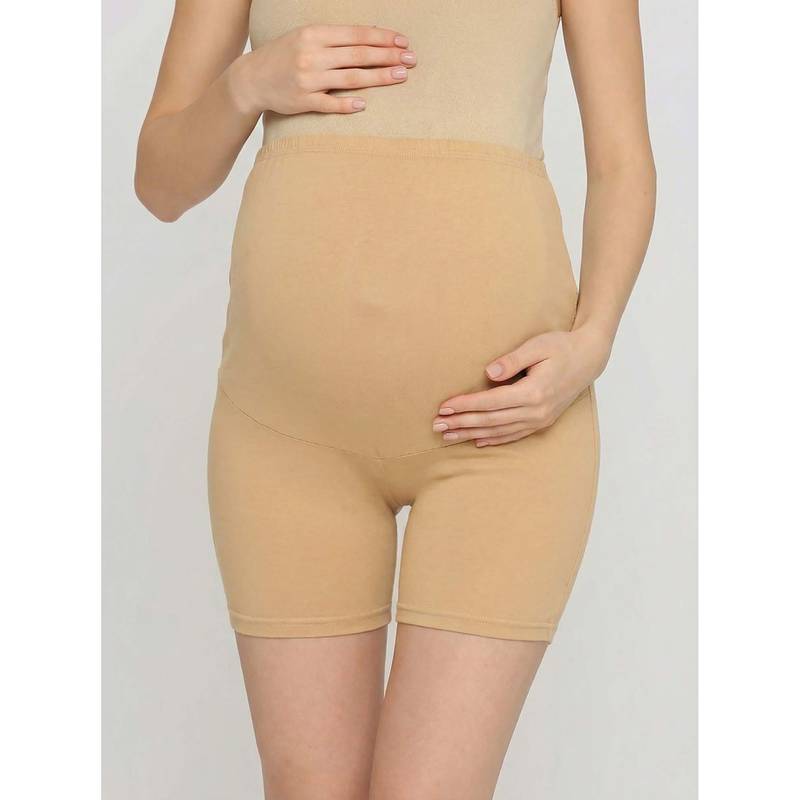Evamomies Hight Waist Maternity Shorts-Beige (M)
