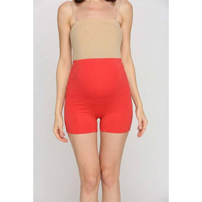 Evamomies Hight Waist Maternity Shorts-Orange (M)