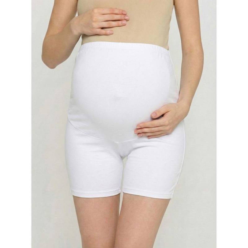 Evamomies Hight Waist Maternity Shorts-White (M)