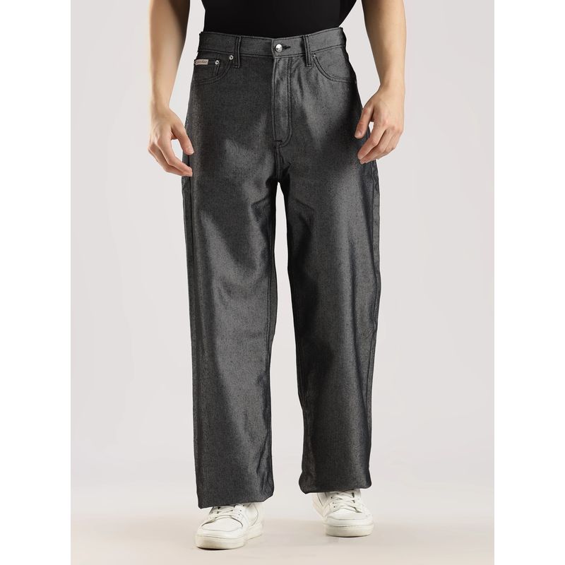 Calvin Klein Grey Cotton Loose Fit Mid Rise Jeans (30)