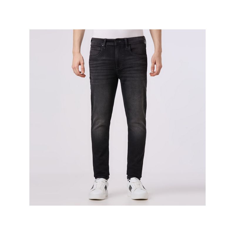 Pepe Jeans Men Black Mid Rise Slim Fit Gym Indigo Jeans (30)