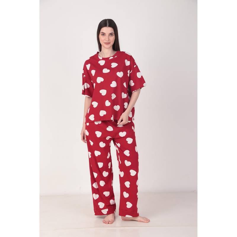 Masha Heartful Oversized Cotton Nightsuit (S)