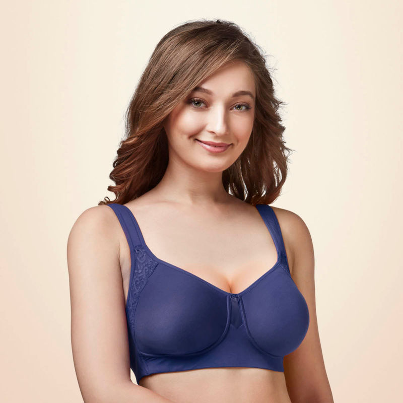 Buy Trylo Lush Woman Non Padded Full Cup Bra Blue Online