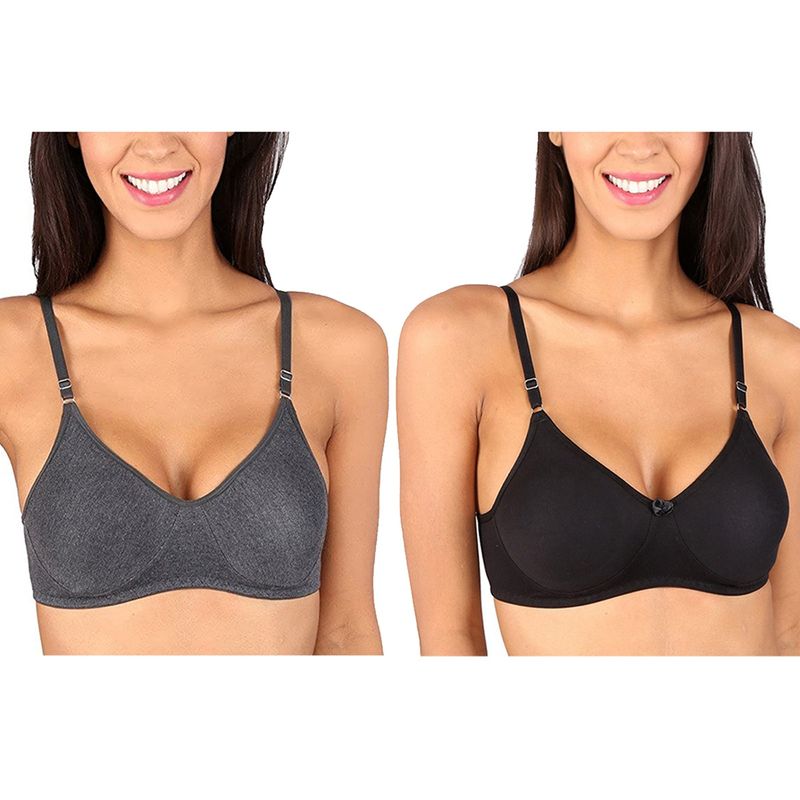 Bralux Bela T-Shirt Bra Black - Melange Black Set Of 2 (30B)