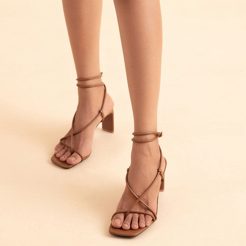 RSVP by Nykaa Fashion Tan Partners In Journey Heels (EURO 36)