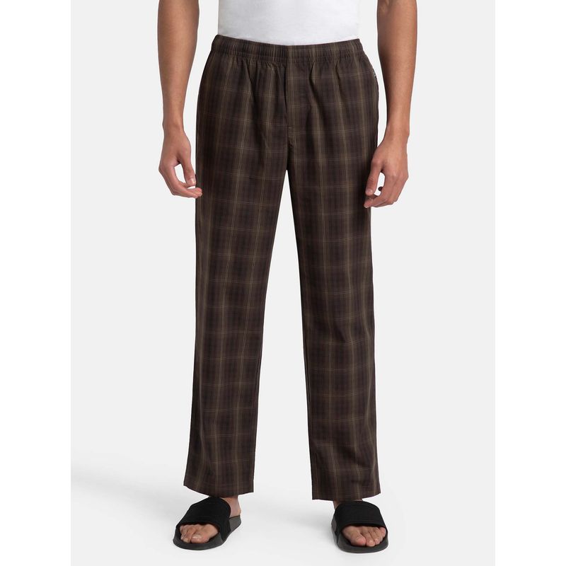 Jockey 9009 Men Cotton Woven Fabric Regular Fit Pyjama - Olive Black (S)