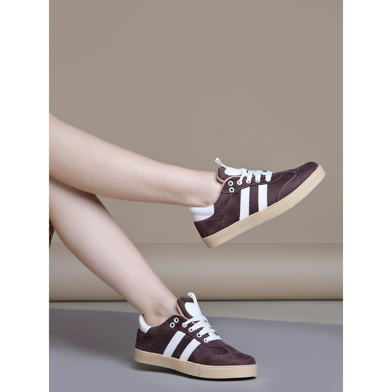 Shoetopia Brown Smart Casual Sneakers for Women (EURO 36)
