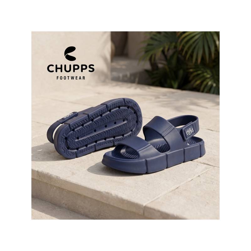 Chupps Men Chunky Soft Sole Comfort Sliders - Blue (UK 7)