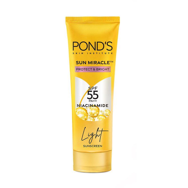 POND’S Sun Miracle SPF 50 PA+++ Light Sunscreen - Protect & Bright, With 3% Active Niacinamide