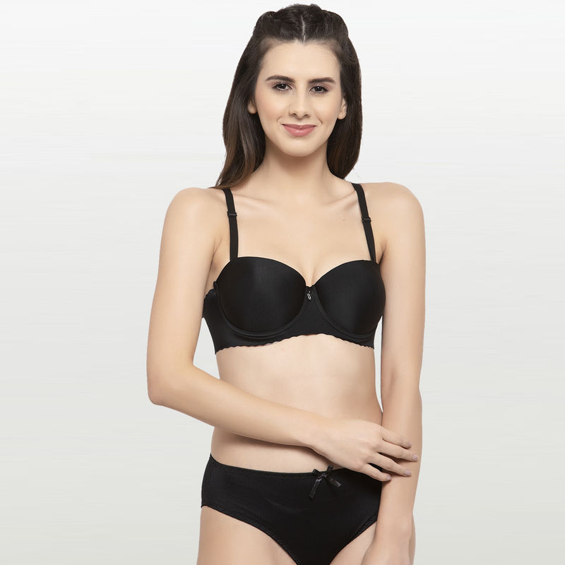 PrettyCat Underwired Tshirt Bra Panty Set Black Buy PrettyCat