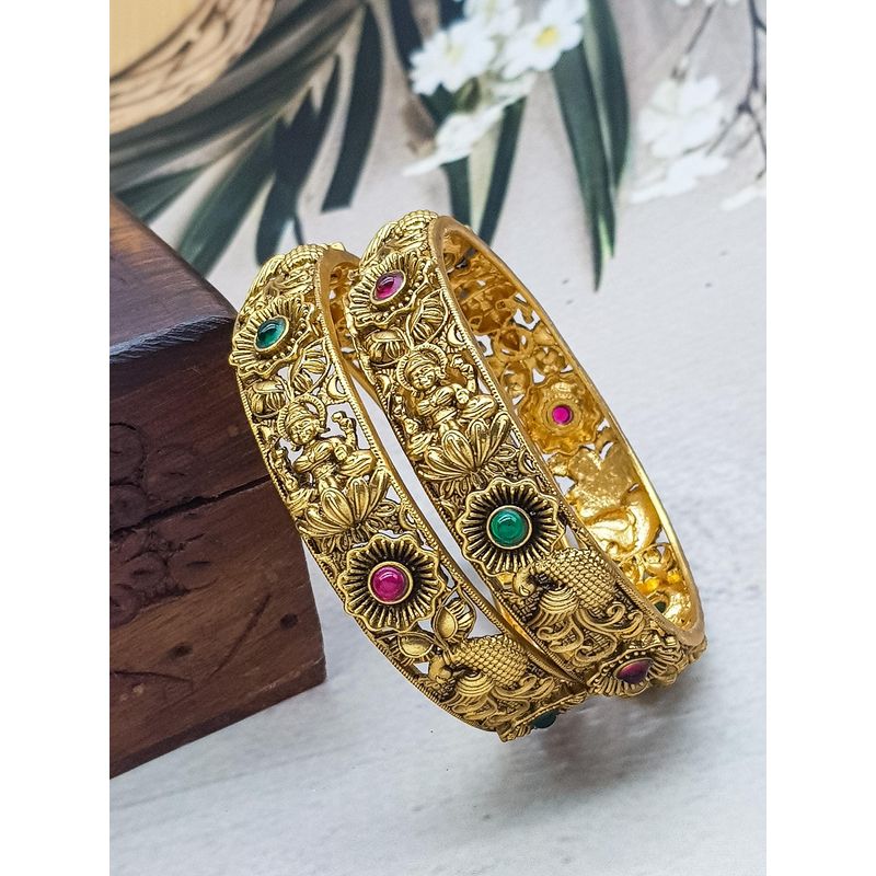 GRIIHAM Women Copper Bangles (Pack of 2) (2.6)