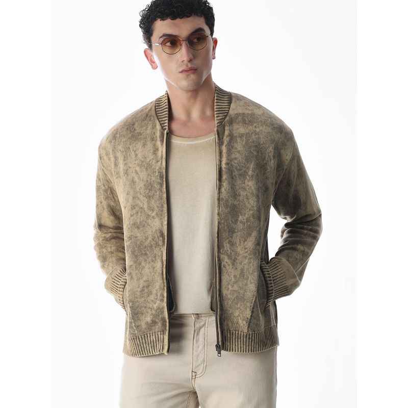 Jack & Jones Men Beige Textured Sweater (S)