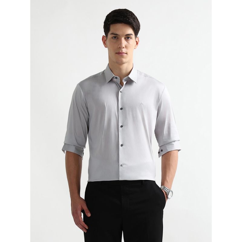 Arrow Newyork Men Grey Solid Slim Fit Shirt (44)