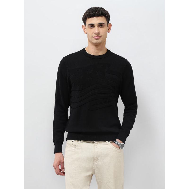 U.S. Polo Assn. Denim Co. Men Black Textured Sweater (L)