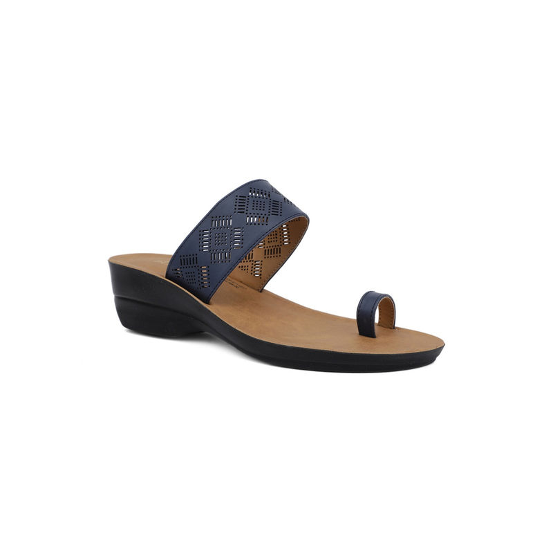 Bata Textured Navy Blue Wedges Buy Bata Textured Navy Blue Wedges
