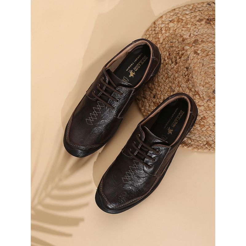 BUCKAROO Reed Natural Full Grain Leather Brown Casual Shoes for Men (UK 8)