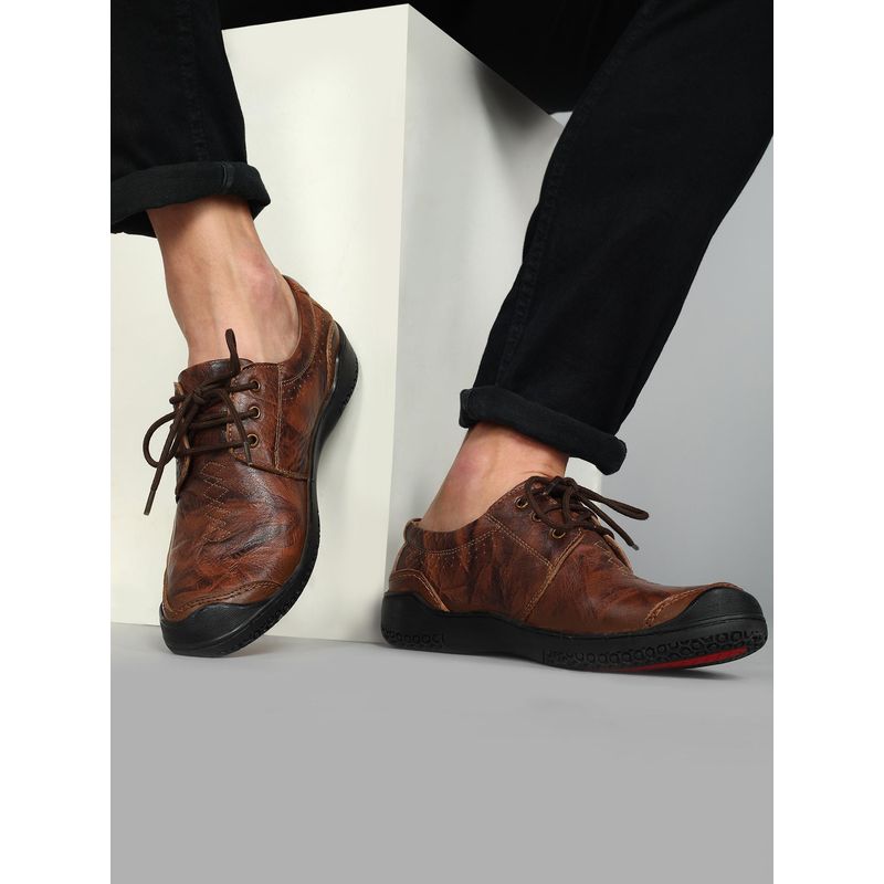 BUCKAROO Reed Natural Full Grain Leather Tan Casual Shoes for Men (UK 6)