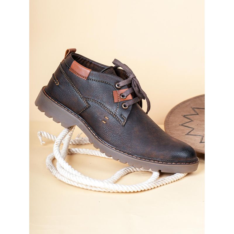 BUCKAROO Delmar Premium Vegan Leather Brown Casual Shoes for Men (UK 8)