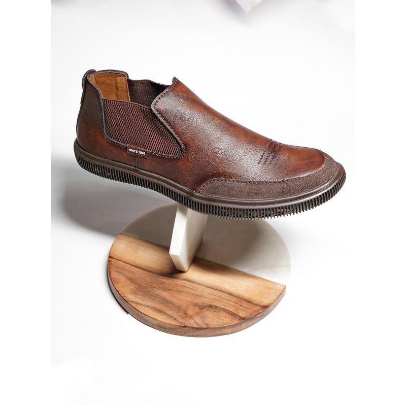 BUCKAROO Jorg Premium Vegan Leather Brown Casual Shoes for Men (UK 8)