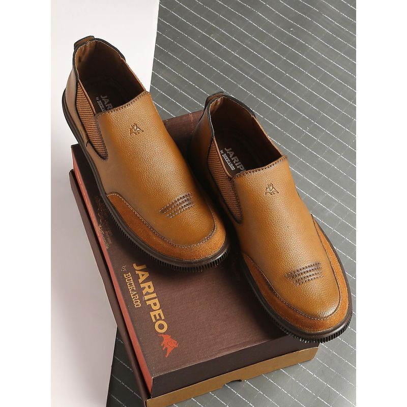 BUCKAROO Jorg Premium Vegan Leather Tan Casual Shoes for Men (UK 9)