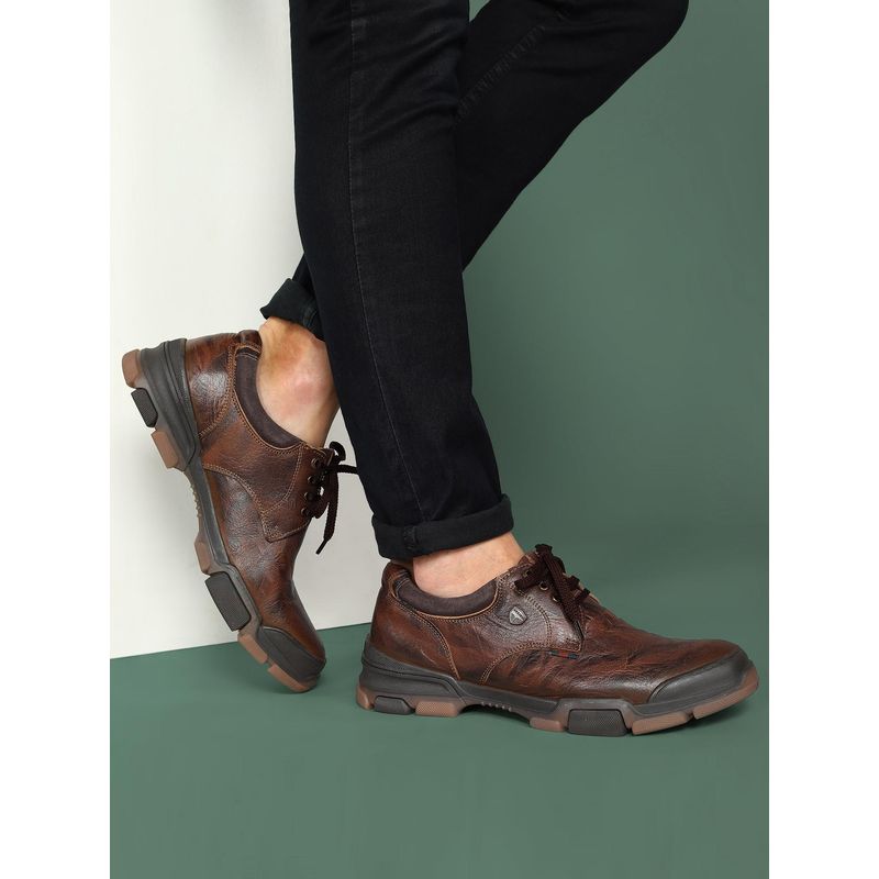 BUCKAROO ANAIYA Genuine Leather Tan Casual Shoes for Men (UK 6)