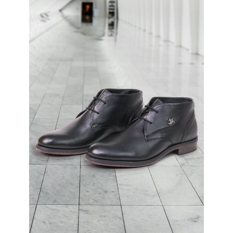 BUCKAROO READY Genuine Leather Black Casual Boots (UK 10)