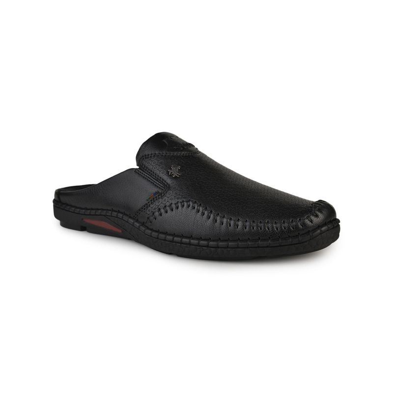 BUCKAROO Odell Tumbled Leather Black Mules (EURO 44)