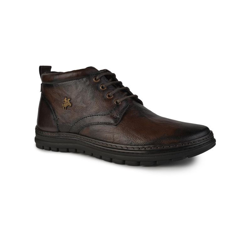 BUCKAROO Conway Leather Brown Chukka Boots for Men (EURO 44)