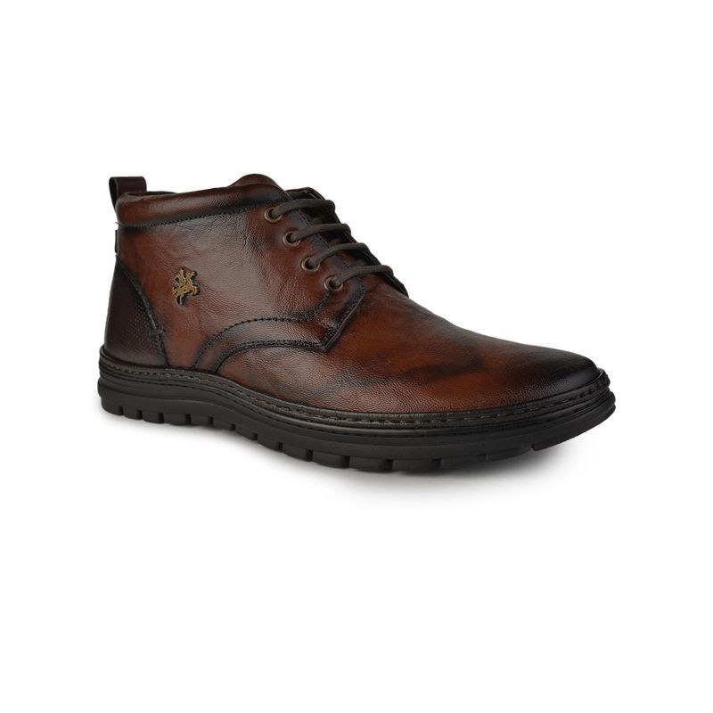 BUCKAROO Conway Leather Tan Chukka Boots for Men (EURO 40)