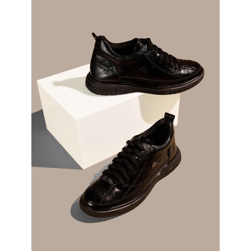 BUCKAROO Men Black Brenno Vegan Leather Sneakers (UK 8)