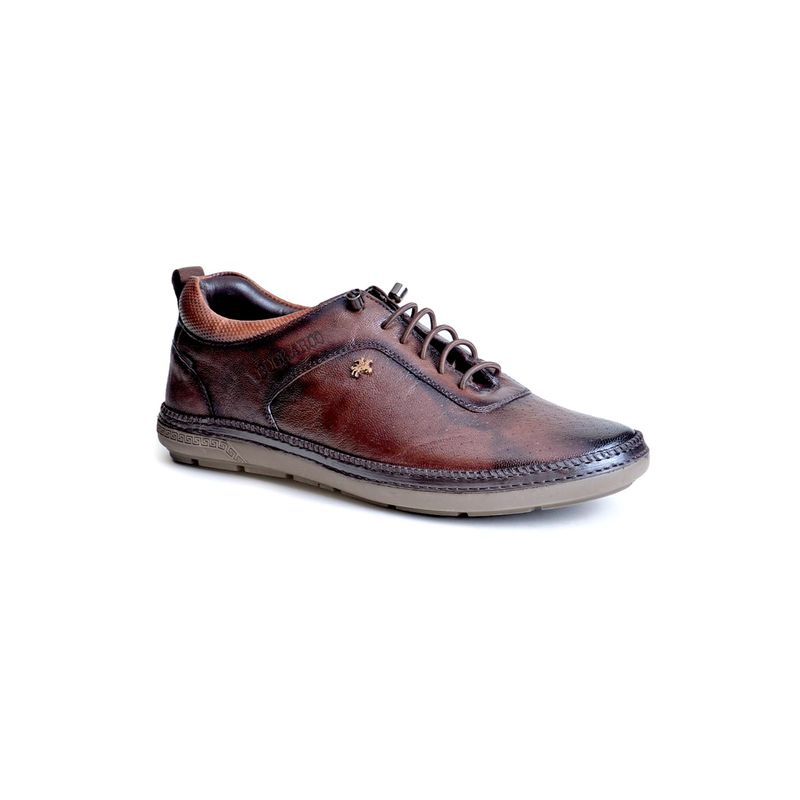 BUCKAROO Oaklyn Crumbald Leather Brown Casual Oxfords for Men (EURO 41)