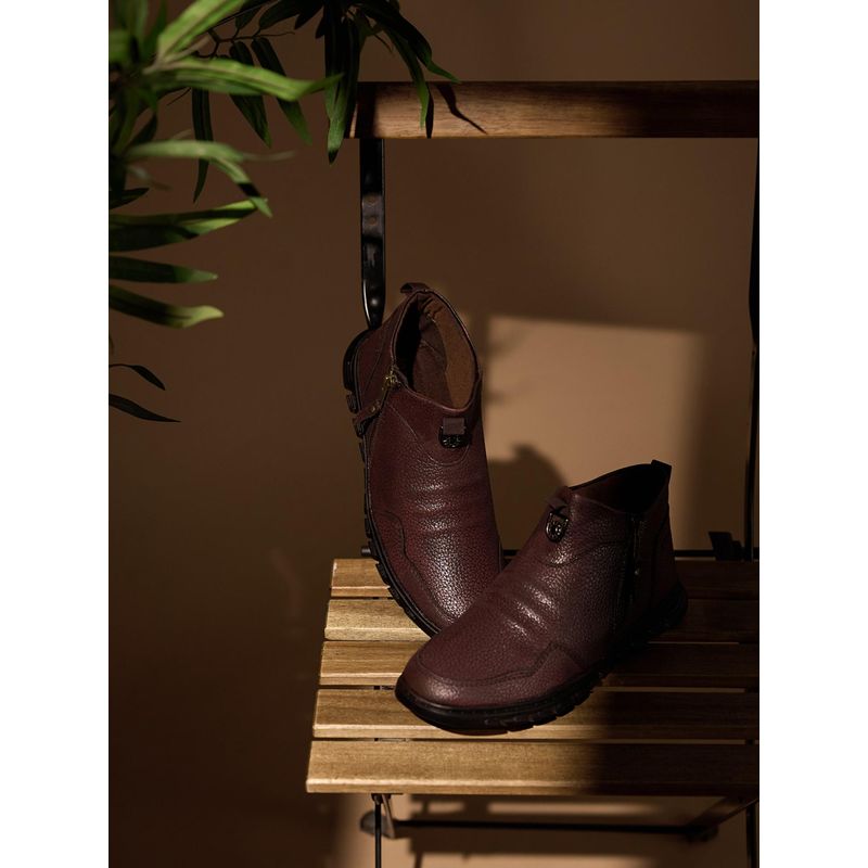 BUCKAROO Vegan Leather Casual Boots for Men Rustico -Brown (EURO 40)