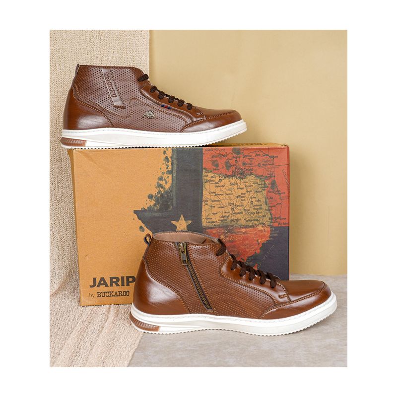 Jaripeo by BUCKAROO Pefen Vegan Leather Tan Casual Boots for Men (EURO 42)