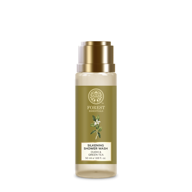 Forest Essentials Silkening Shower Wash Oudh & Green Tea - Ayurvedic Body Wash Paraben Sulphate Free