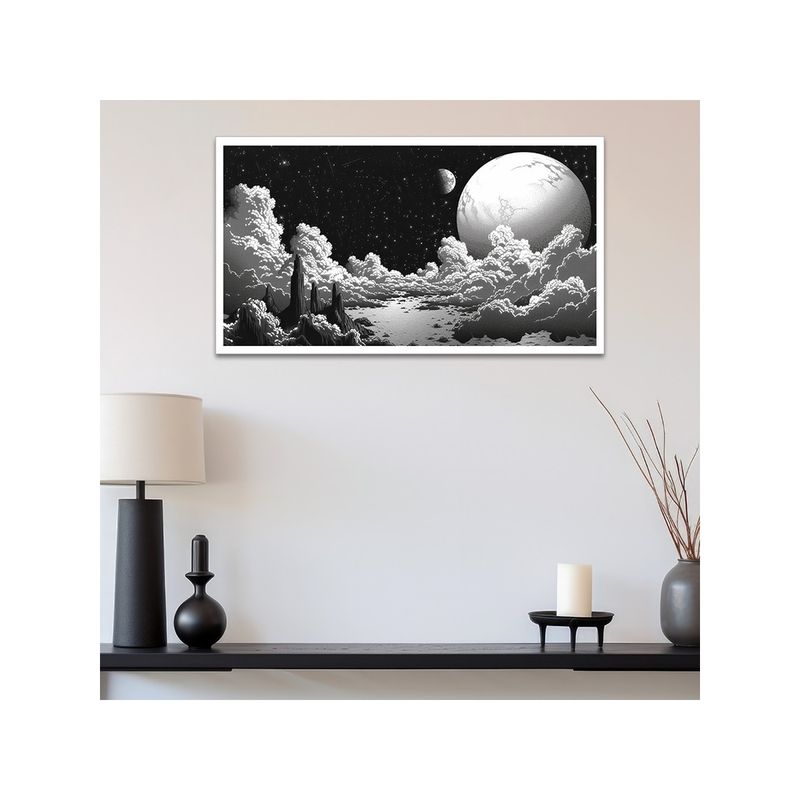 Dekorstation Cosmos Painting Vintage Halftone Manga Space Fantasy Painting (12x24 inches)