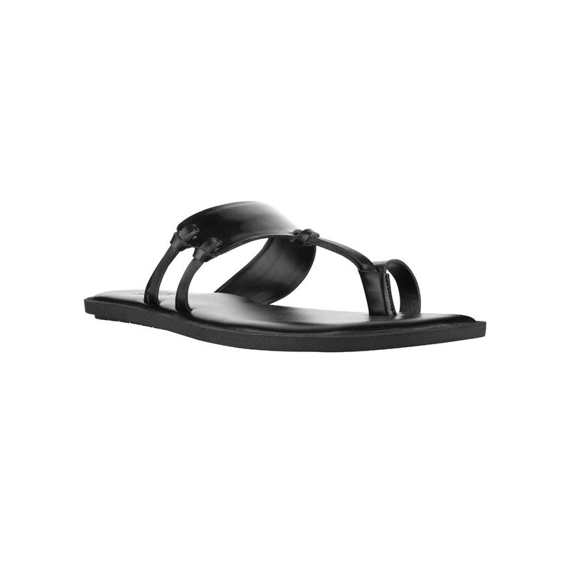 SKO Indy Black Patent Sandals for Men (UK 6)