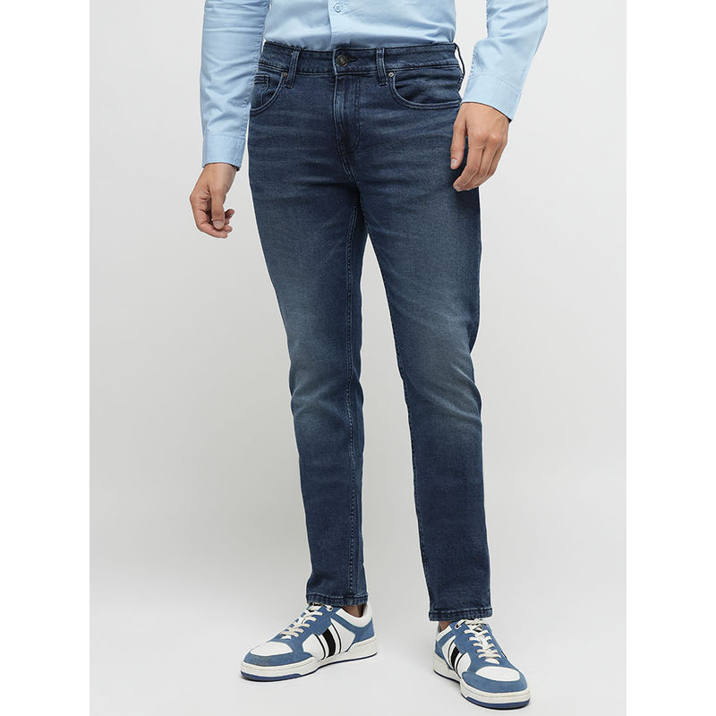 Jack & Jones Navy Blue Slim Fit Stretch Jeans (34)