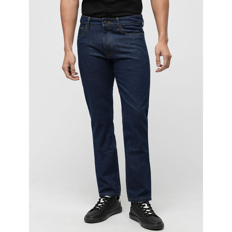 Jack & Jones Navy Blue Regular Fit Non Stretch Jeans (30)
